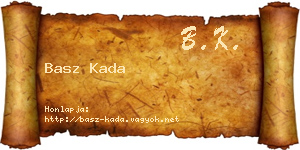 Basz Kada névjegykártya